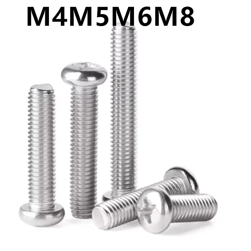 M4M5M6M8stainless steel 304 phillips pan head round head screw crossed recessed  electronic screw bolts hardware fasteners 1142