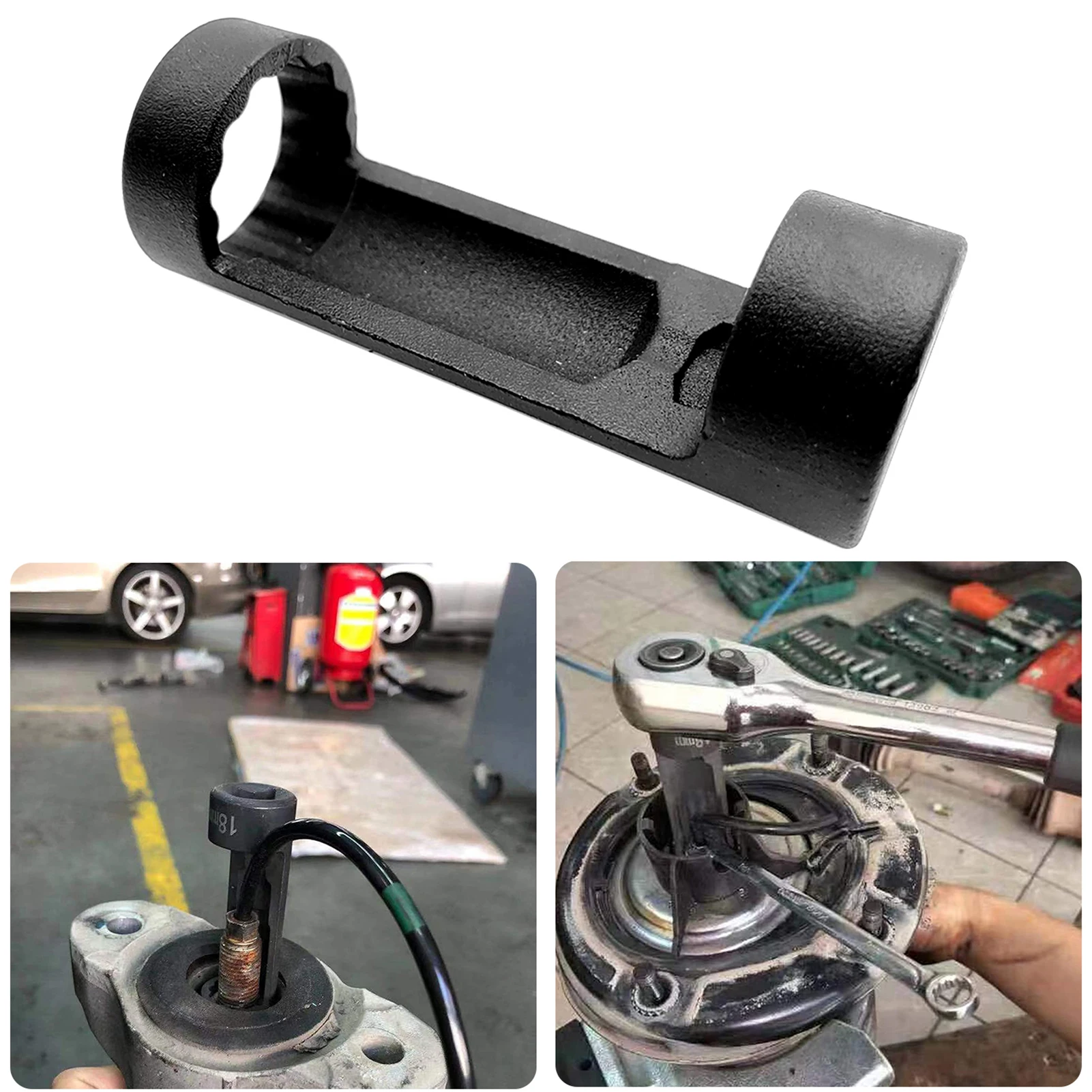 

Торцевая гайка стойки 12-точечная 1/2 дюйма Инструмент для головки стойки привода подвески Инструмент для ремонта автомобиля (24 мм черный) Инструмент для головки стойки подвески