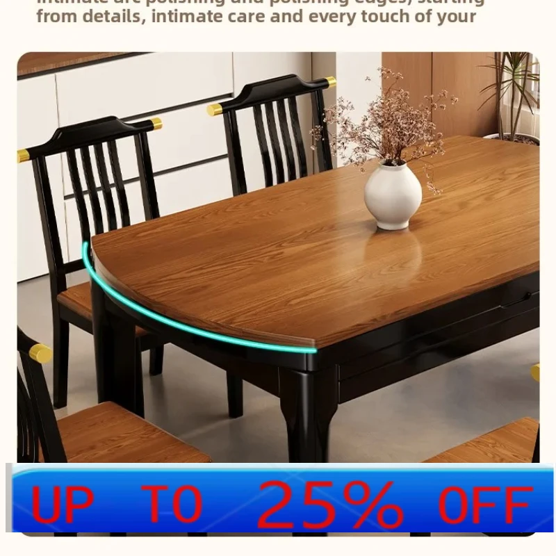 

LMM medieval style solid wood dining table and chairs household small apartment light luxury high-end sense
