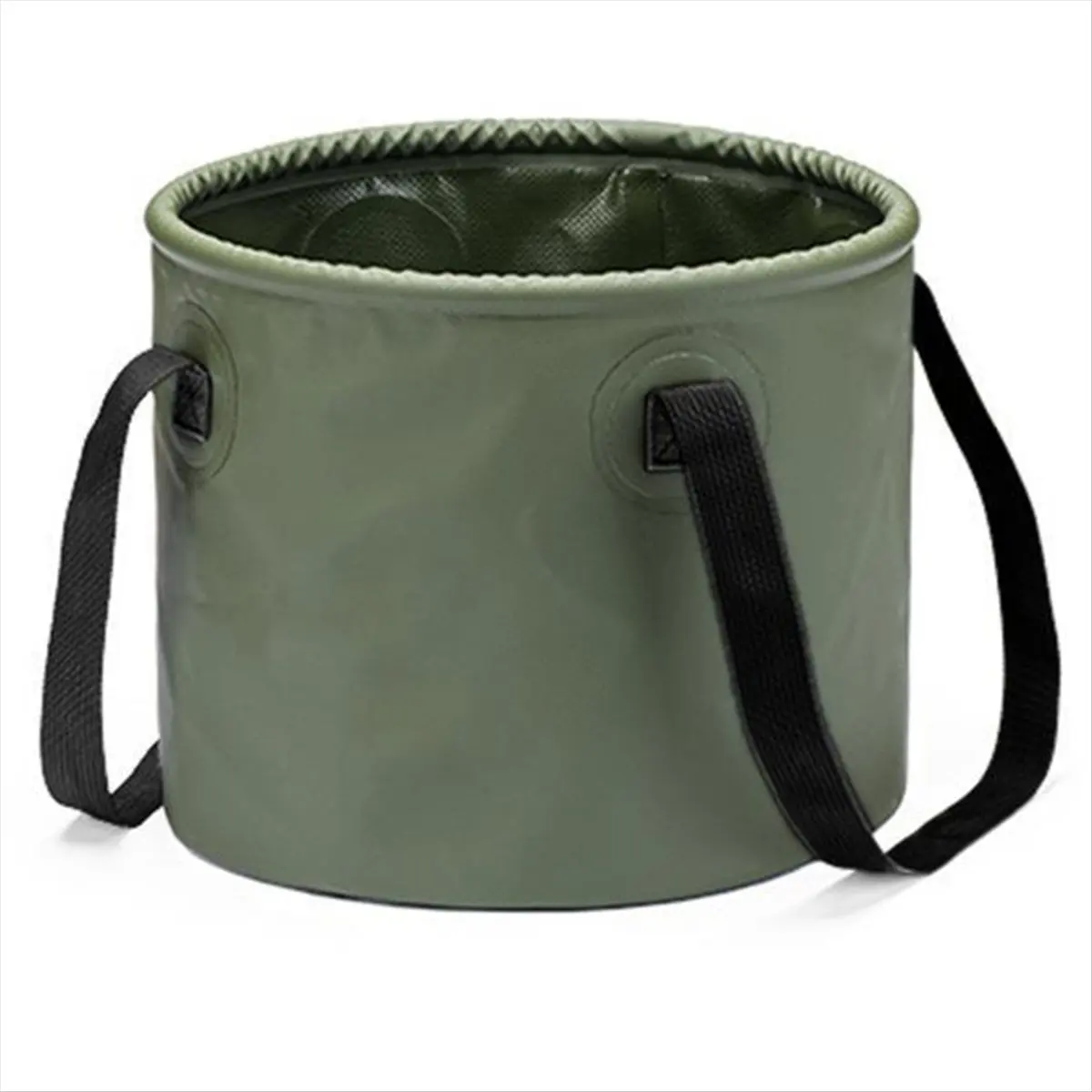 T22C Camping Folding Bucket Multifunctional Portable Fishing Bucket Telescopic Vehicle-Mounted Water Bucket Green