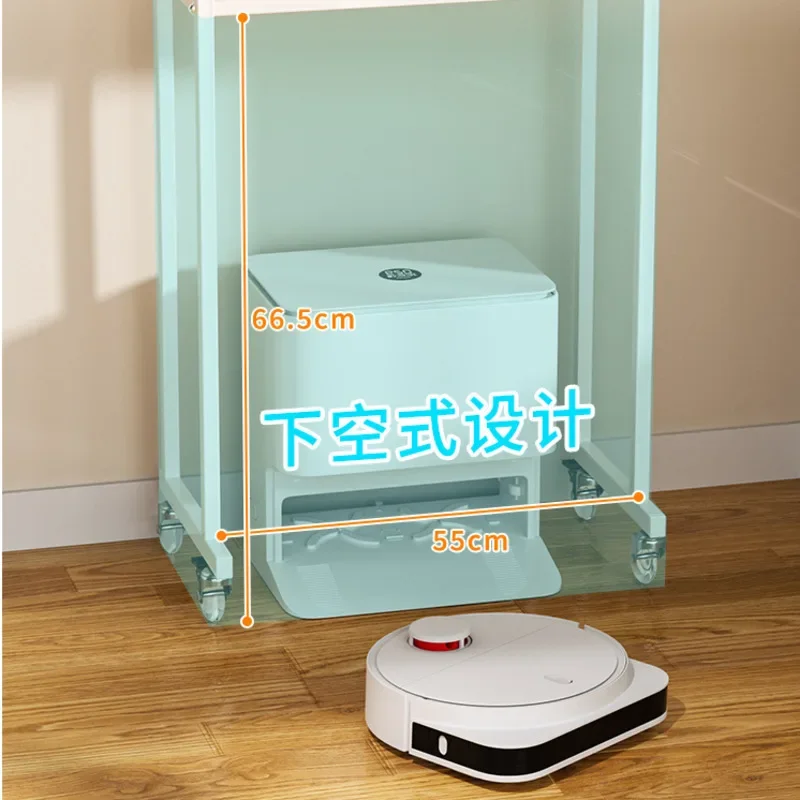 Cat Litter Box Storage Stand, Robot Vacuum Storage, Floor Cleaner Station,Bedside Mobile Cabinet, Practical Storage Cart Organiz