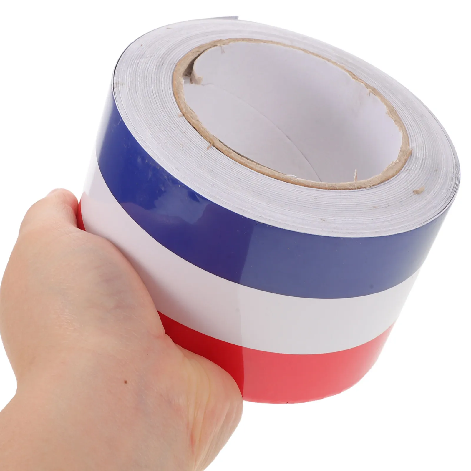 

France Tricolor Stripe Car Racing Stripes French Flag Hood Side Skirt Decal Waterproof Peel Stick Sporty Automotive Graphics