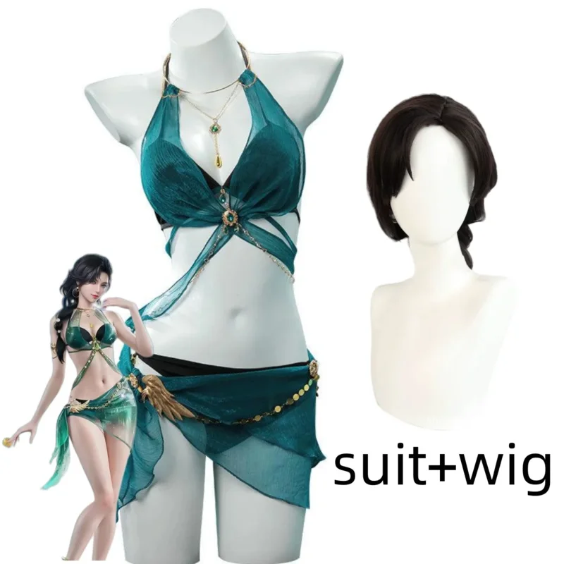 اللعبة: Bladepoint Naraka تأثيري حلي الجلد أنبوب القمم الصيف يوم ملابس السباحة الشاطئ مثير بيكيني شعر مستعار امرأة كرنفال البدلة 6;d'3,h'7.b