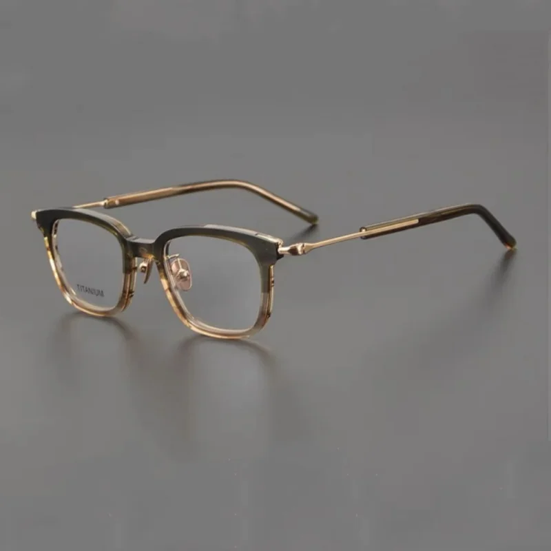 GMS-124 Retro Titanium acetate glasses Frame Men's business myopia prescription optical glasses frame women's luxury brand glass