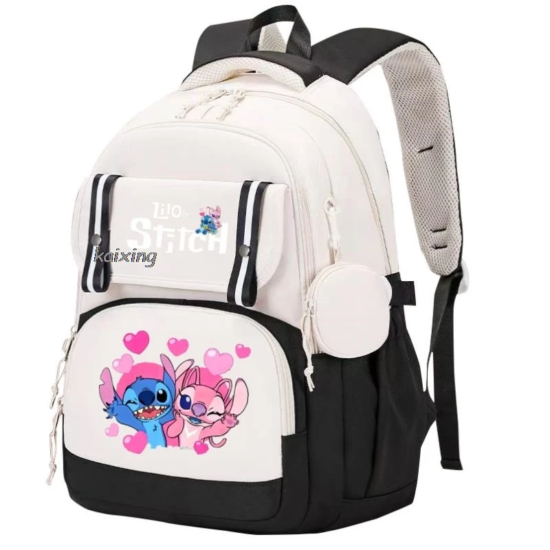 Mochilas de Lilo y Stitch de Disney, Mochilas estéticas para adolescentes, mochila de lona para ordenador portátil, regalo escolar para estudiantes, bolsa Kawaii