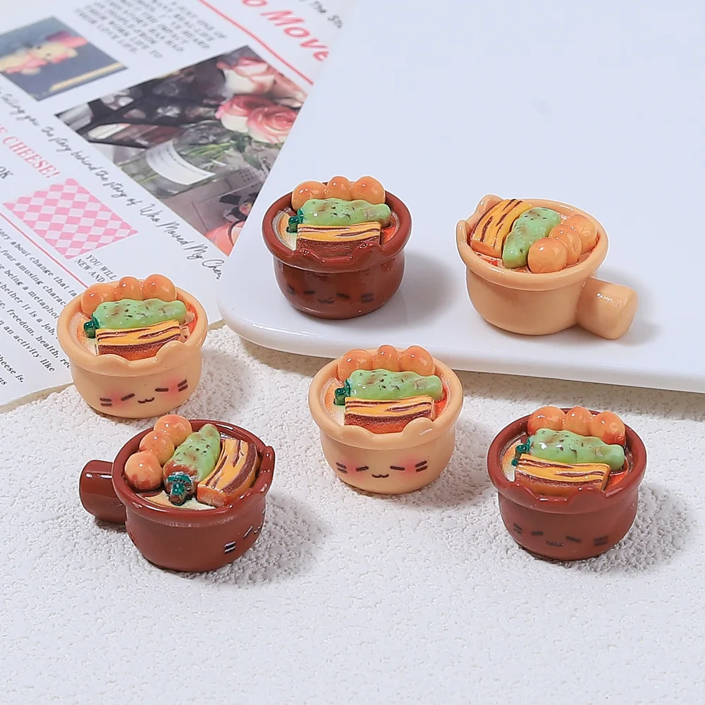 

Kawaii Saucepan with Foods 3D Resin Cabochon 10pcs Resin for DIY Jewelry Making Wholesale Scrapbook Decoration Accessory