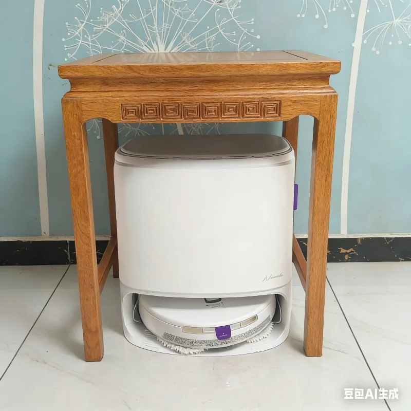 Sweeping robot shelf living room solid wood fish tank rack sofa side table corner printer table removable coffee table