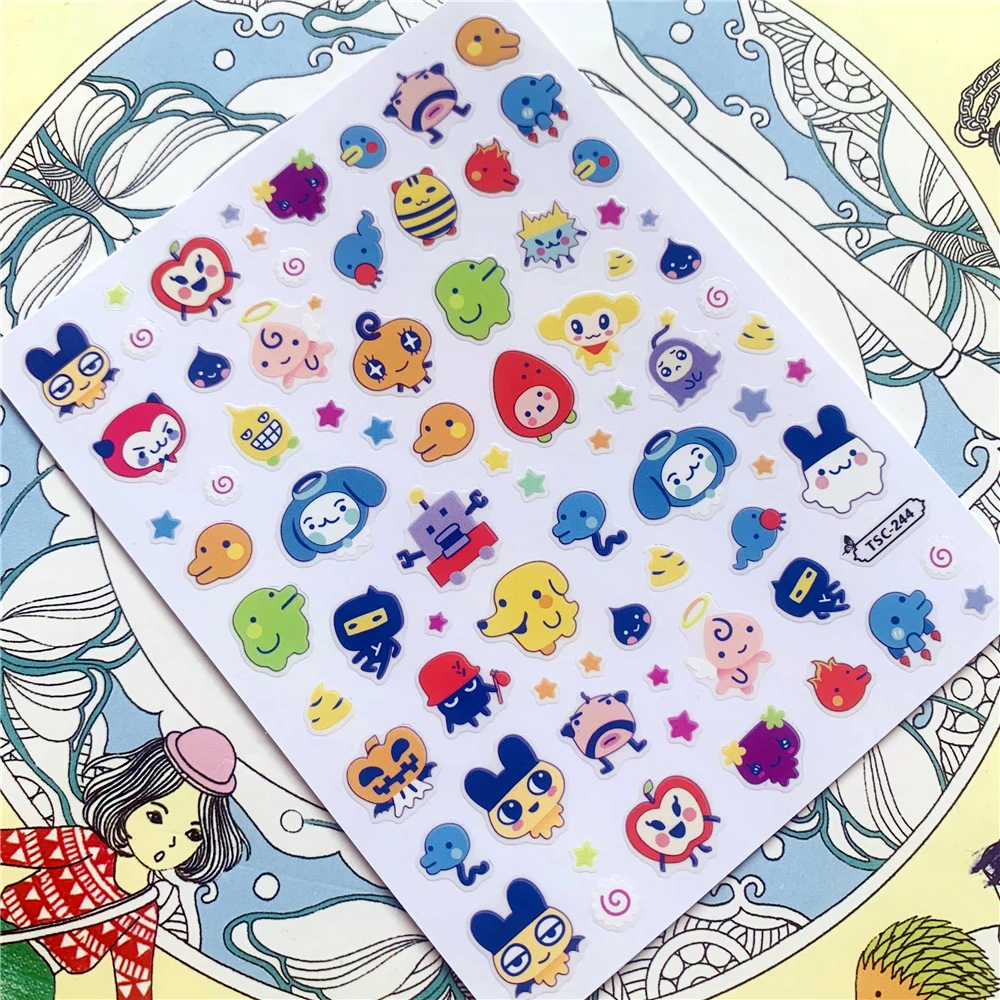 TSC-247 อะนิเมะการ์ตูนเต่าปลาตัวตลกเพนกวิน DIY 3D กลับกาวสติ๊กเกอร์เล็บสติ๊กเกอร์ Sliders เครื่องประดับเล็บตกแต่ง