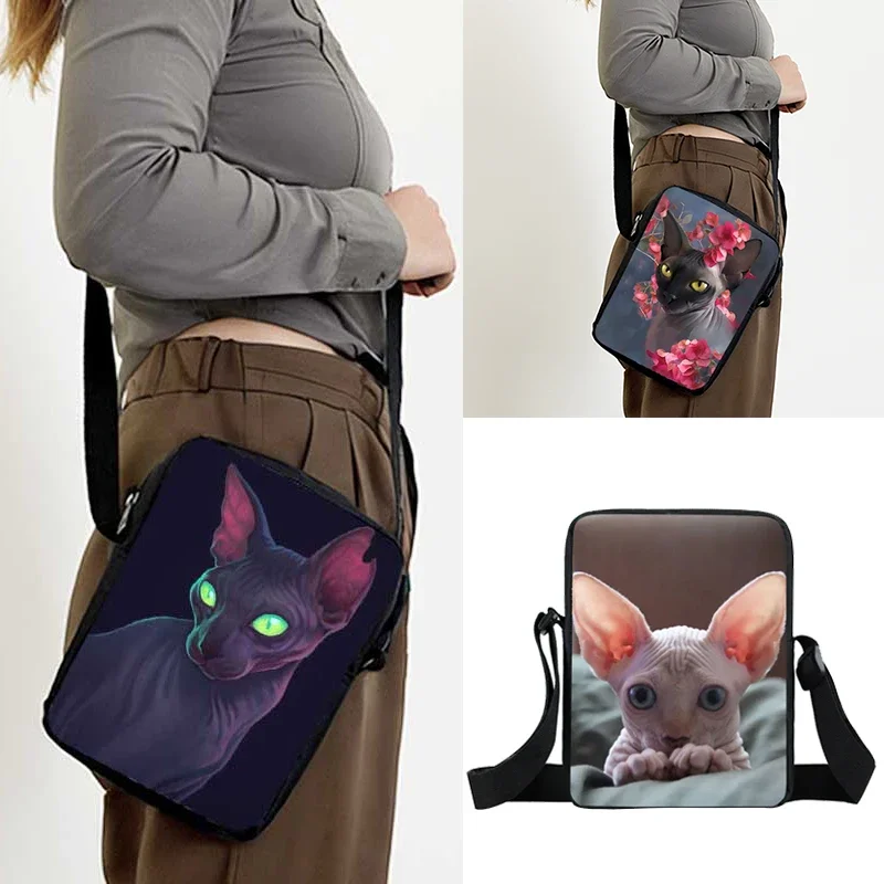 

Cute Sphynx Cat Small Shoulder Bag Women Handbag Ladies Tote Leisure Crossbody Bags Girls Messenger Flap Bag Bookbag Gift