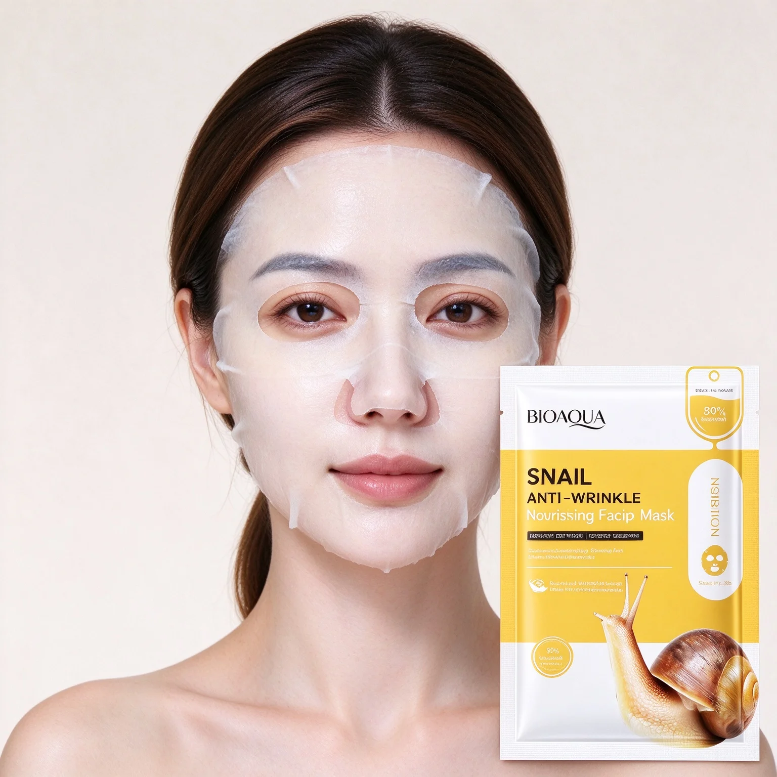 Thin Invisible Snail Patch Mask 30g, Rich in Original Essence, Skin-Friendly and Non-Stuffy, Portable for Business Trips and Travel, Daily Facial Care Mask