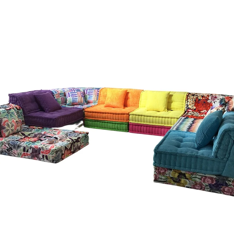 Fabric splicing personalized sofa size apartment free lazy leisure sofa