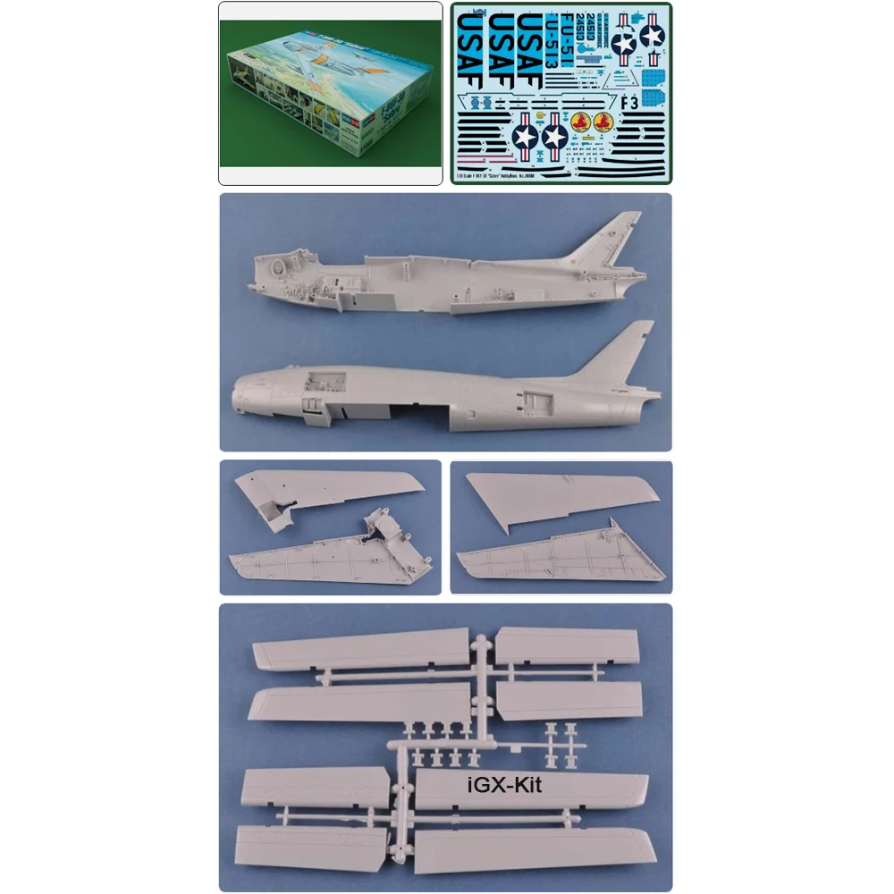 

Hobbyboss 81808 1:18 Scale USAF F86 F86F F-86 F-86F-30 Sabre Plane Aircraft Hobby Assembly Plastic Model Building Kit