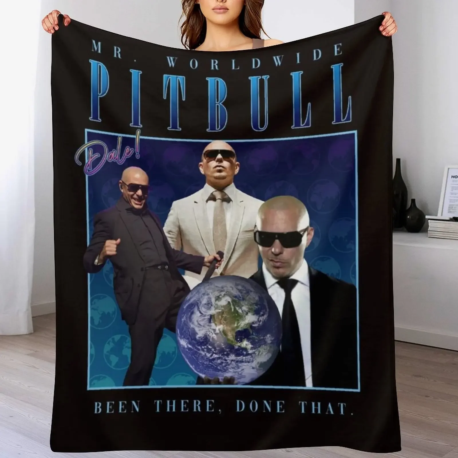 pitbull homage shirt (parody) Throw Blanket Fade Resistant Durable Throw Blanket