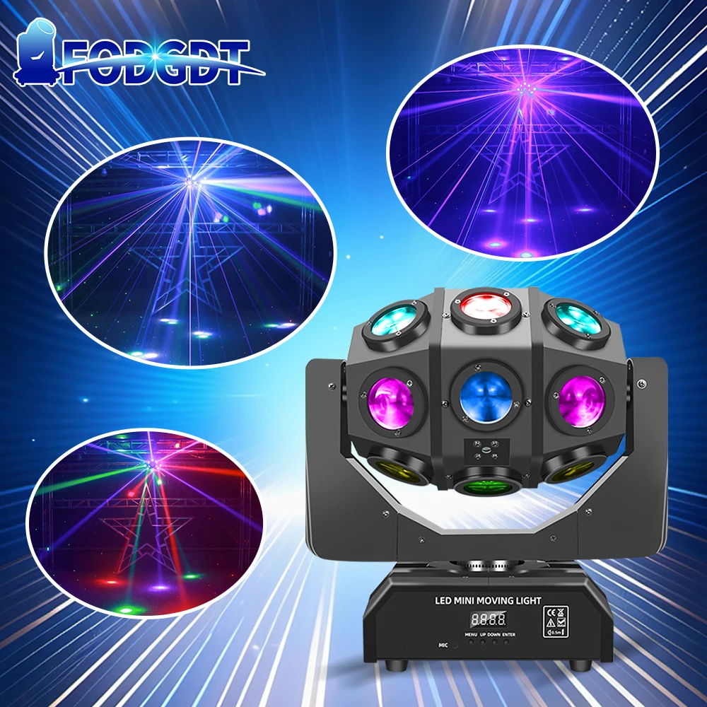 FODGDT 18x12W RGBW 4in1 Led Beam Moving Head Laser Lights Bar Effect Light Stage DMX Remote Control for Club Party DJ DISCO KTV