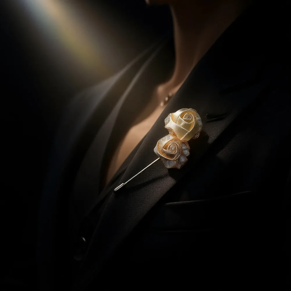 

Набор из 25 разноцветных атласных цветов-брошей для лацкана: розы для жениха и шафера, свадебный аксессуар для костюма