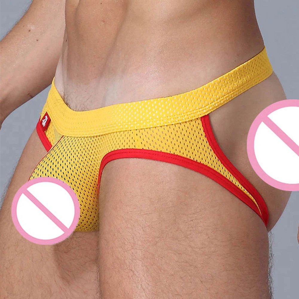 Sexy Gay Underwear Men Transparent Jockstrap String Homme Slip Sexy Erotic Homens Mens Thongs And G Strings Cueca Gay WJ