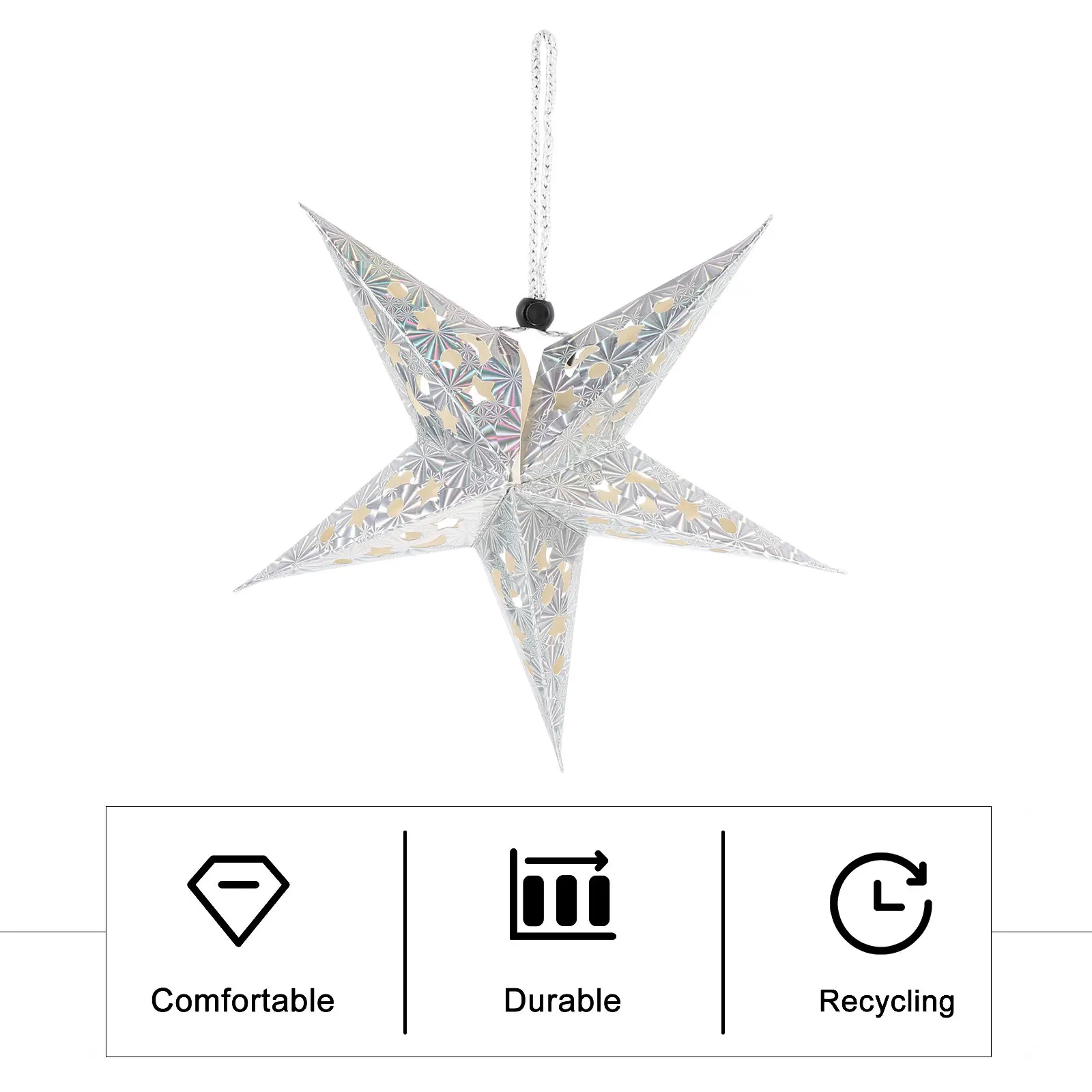 

2 шт. 3D-фонарики в форме пятиконечной звезды из бумаги, рождественские пентаграммы-абажуры для украшения елки, 3D-звезды из бумаги