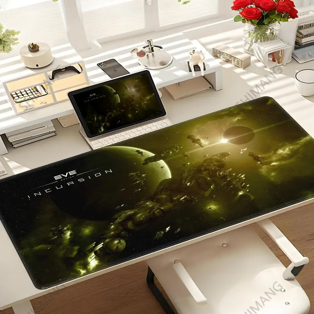 Eve Online Anime Large Mousepad XXL Gaming Accessories Keyboard Desk Mat Laptop Office Carpets Rubber Overlock Mouse Pad for CS