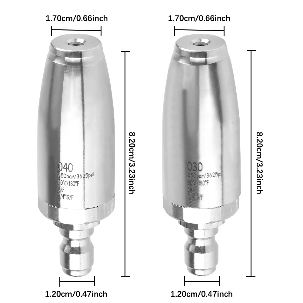 For Hot and Cold Water 3625 PSI Stainless Steel Nozzle With 1/4