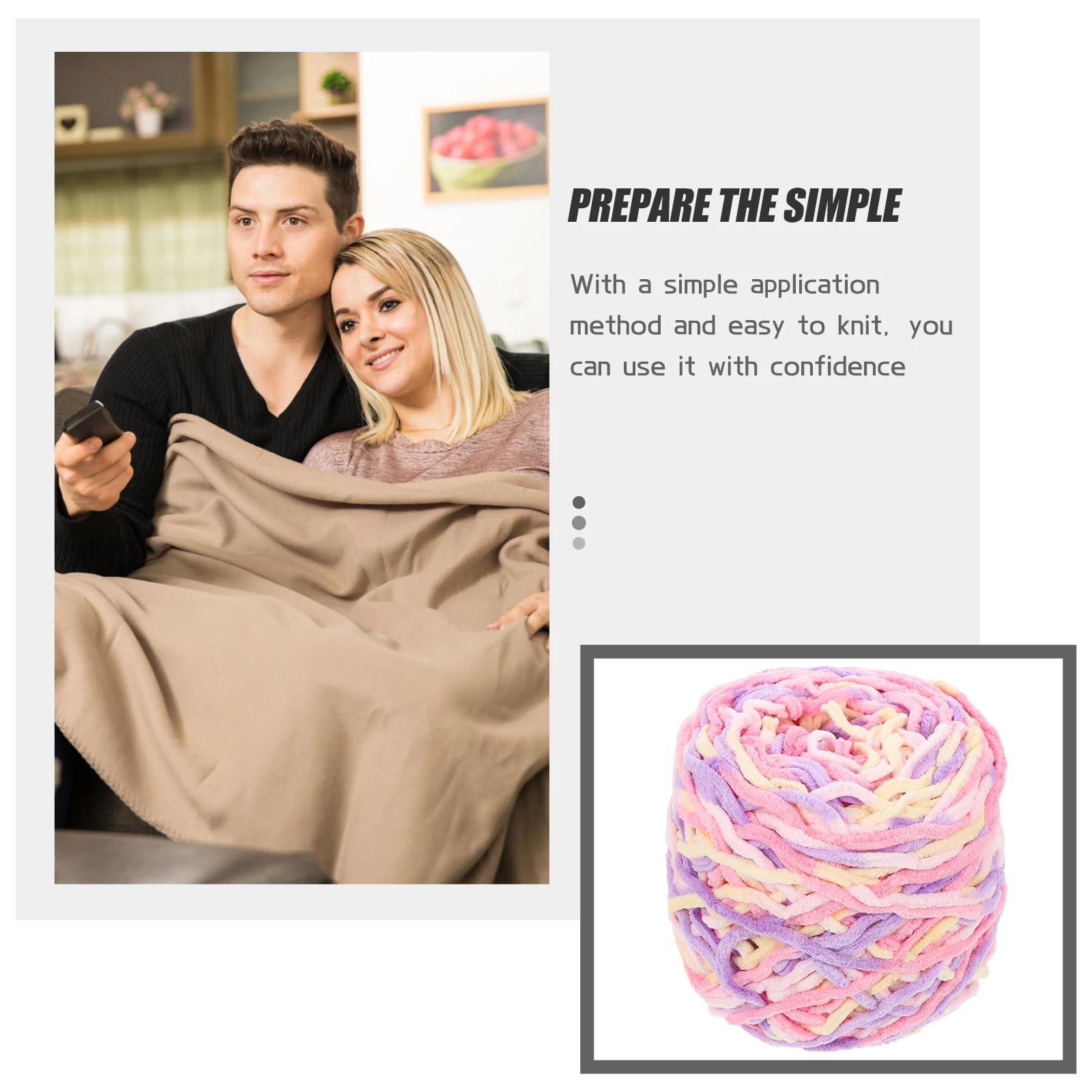 

Chunky Polyester Yarn for Crochet Multi Function Thick Blanket Sock Knitting Supply Soft Comfortable Home Sewing Material