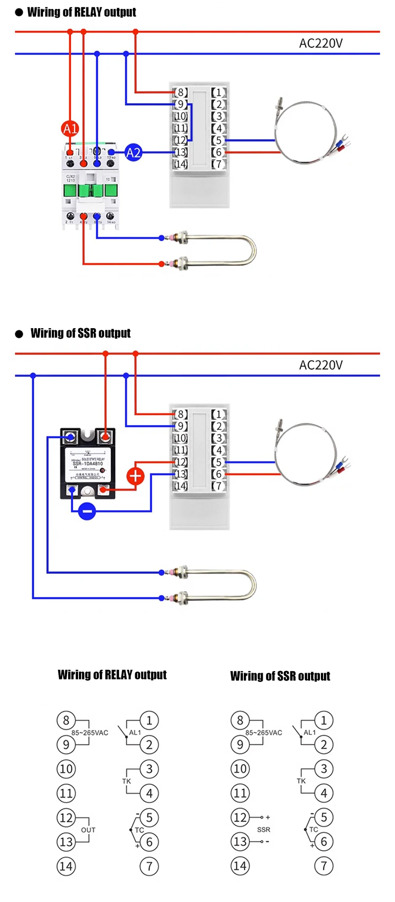 Time and Temperature thermostat Integration Control Instrument Relay SSR THF-2000 AC85-AC265V K-type PID Controller