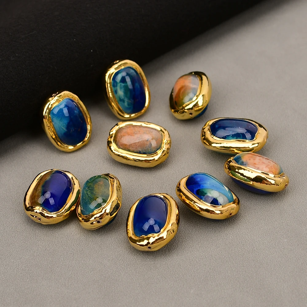 

APDGG 10 шт. натуральные драгоценные камни синий океанская яшма агатовые бусины