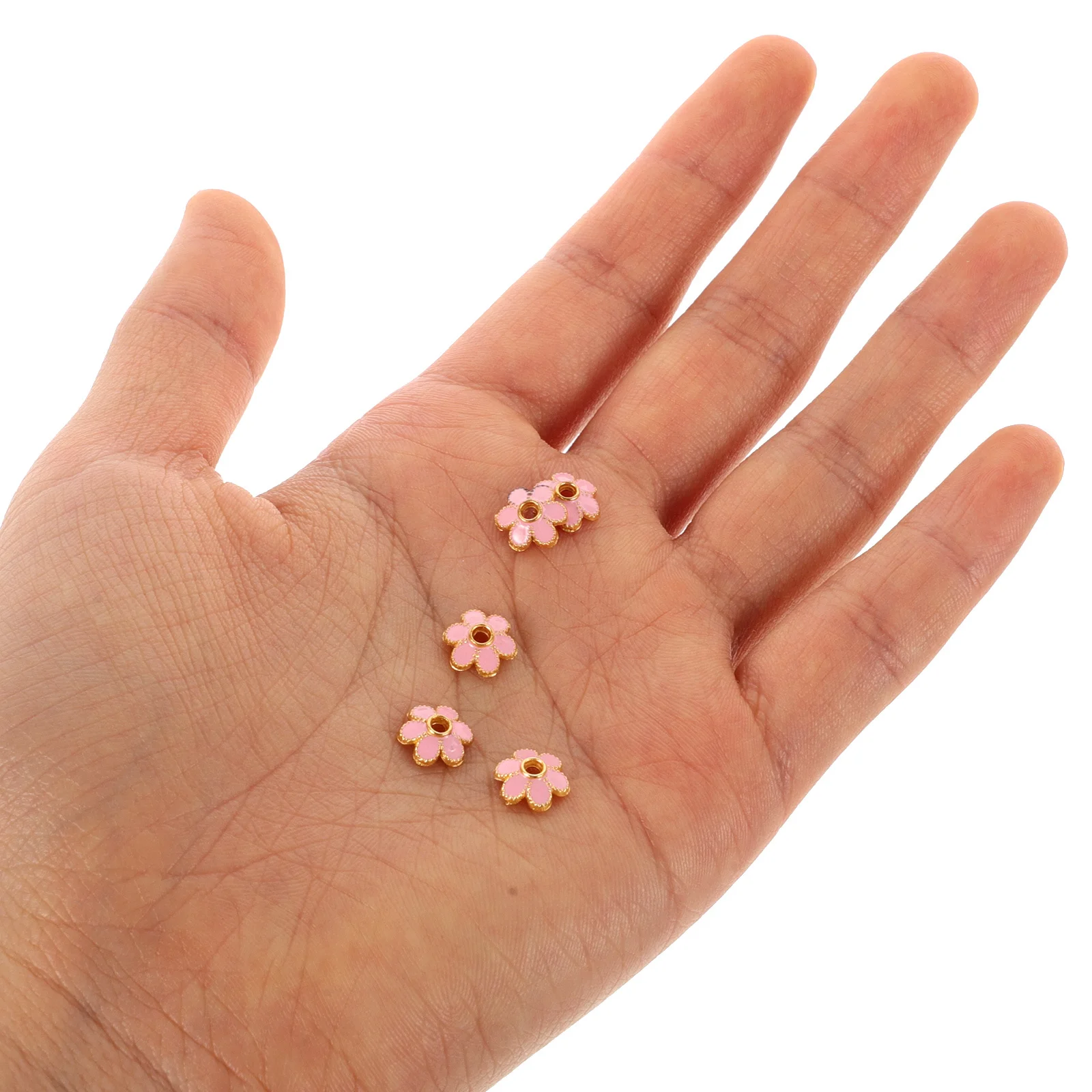 

10Pcs Metal Flower Spacer Beads DIY Necklace Bracelet Making Kits Jewelry Loose Beads Necklace End Caps Exquisite Spacer Bead