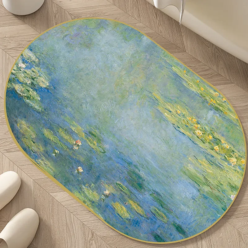 Bathroom Diatom mud absorbent upholstered floor Toilet entrance foot stepping on household toilet quick-drying carpet