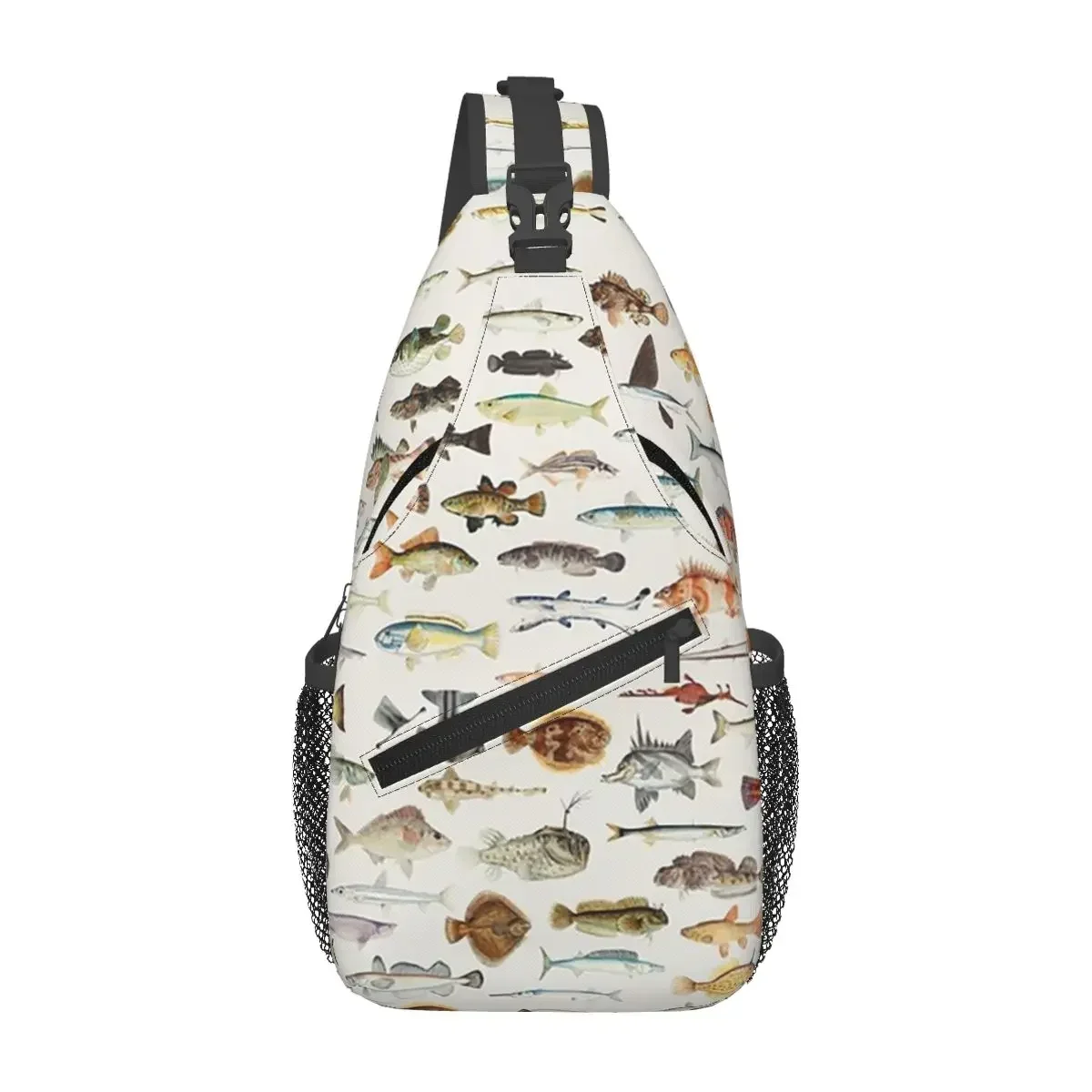 

Fish Chart Chest Bag Men Sling Crossbody Backpack Chest Bag Travel Hiking Daypack Shoulder Bag