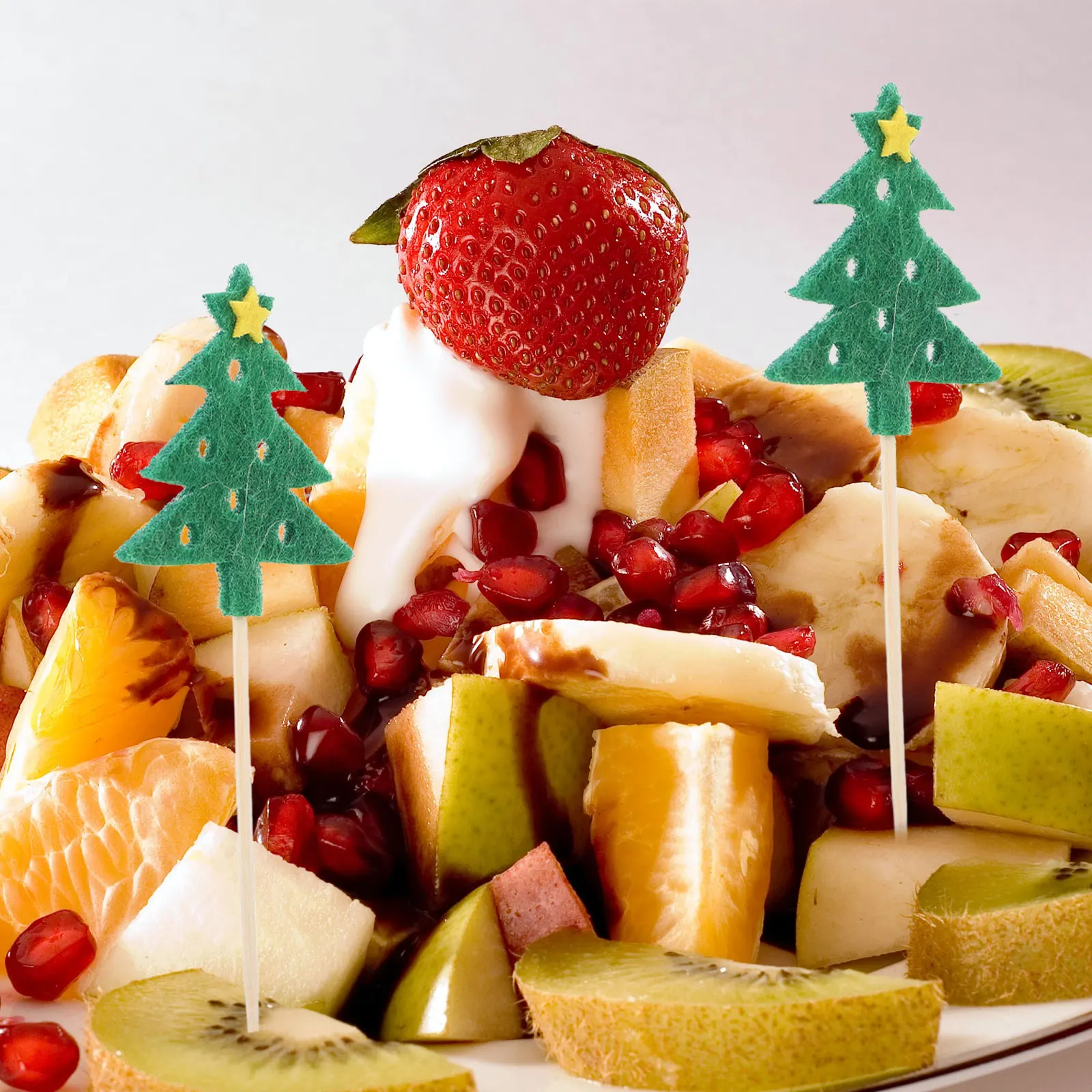 

10 Pcs Toothpicks Cake Sign Decorative Christmas Cupcake Toppers Square Cocktail Sticks