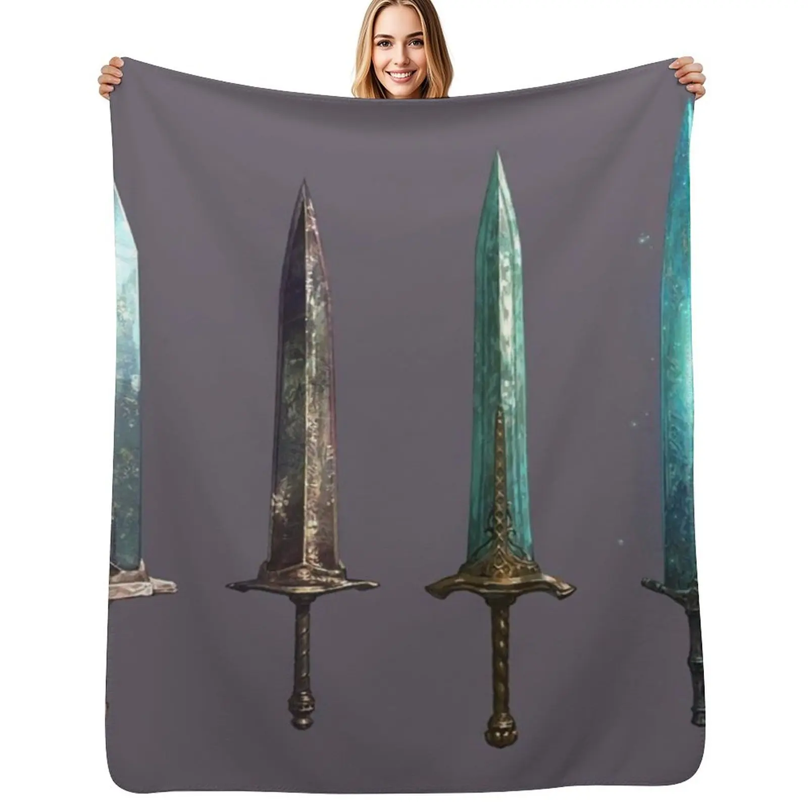 

Moonlight Greatswords Throw Blanket Bed linens for sofa Fashion Sofas Personalized Gift Blanket