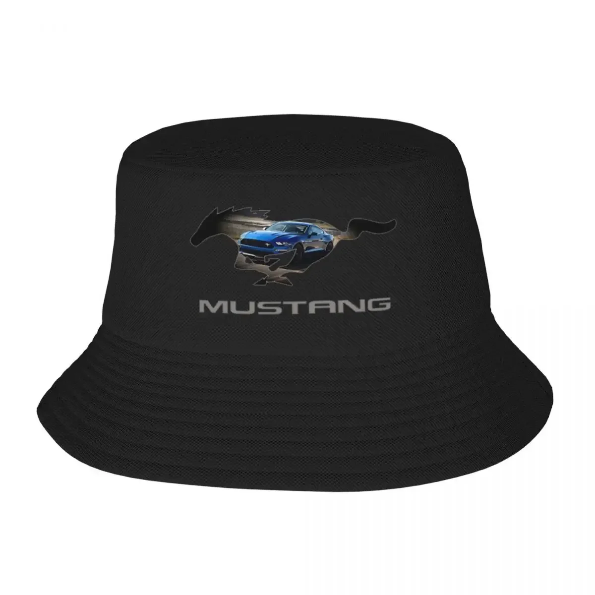 Ford Mustang GT Logo Emblem Design Bucket Hat Panama For Kids Bob Hats Fashion Fisherman Hats Summer Beach Fishing Unisex Caps