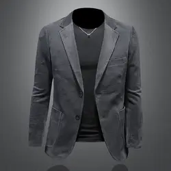 Spring New Corduroy Suit Jacket Male Slim-fit Korean Version Trend High-grade Striped Suit Thick Single Coat Youth Casual Suit