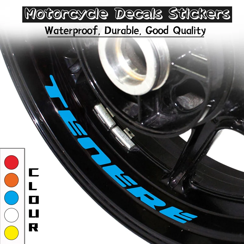 

For TENERE 700 1200 tenere700 tenere1200 Motorcycle Front Rear Wheel Sticker Rim Reflective Waterproof Tire Decal Stickers