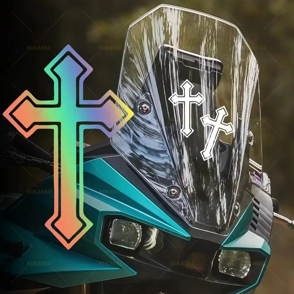 Religious Cross Sticker Flat Matte Vinyl Decal Waterproof Scratch Resistant Removable for Window Bumper Motorcycle Helmet Tank