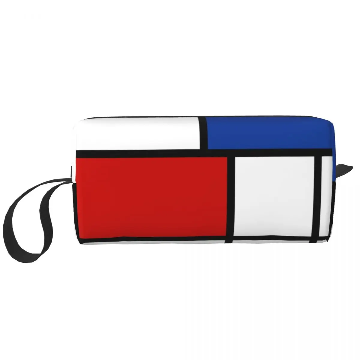 Cute De Stijl Mondrian Plaid Travel Toiletry Bag for Women Geometric Modern Cosmetic Makeup Organizer Beauty Storage Dopp Kit