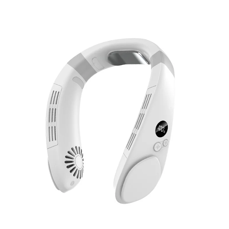 

Leaveless neck hanging cooling fan outdoor portable folding USB mini fan neck hanging cooling device