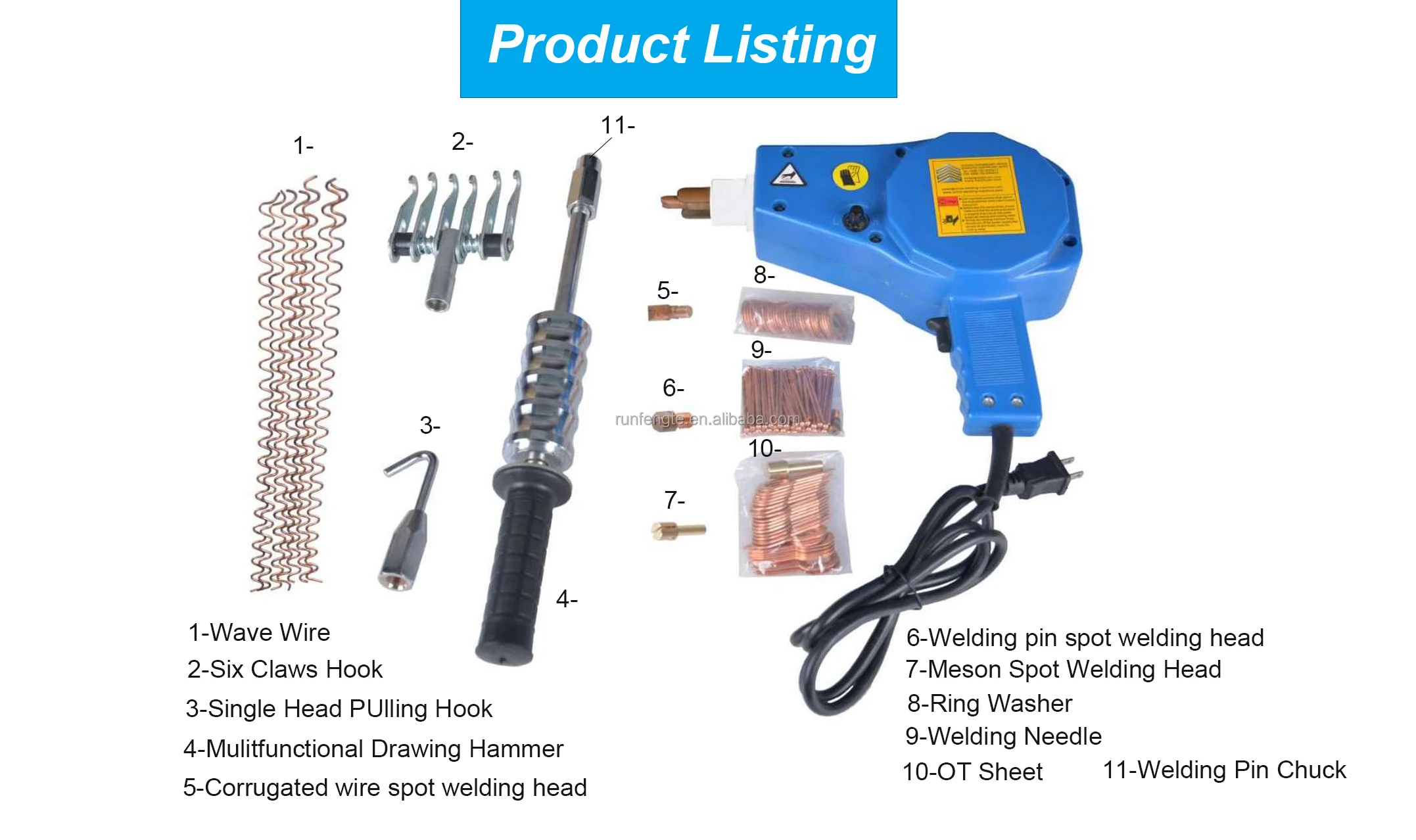 Portable CE Certified 2mm Thickness Stud Welder Dent Repair Kit Auto Body 110V/220V Stud Car Dent Puller Spot Welder Tool Set
