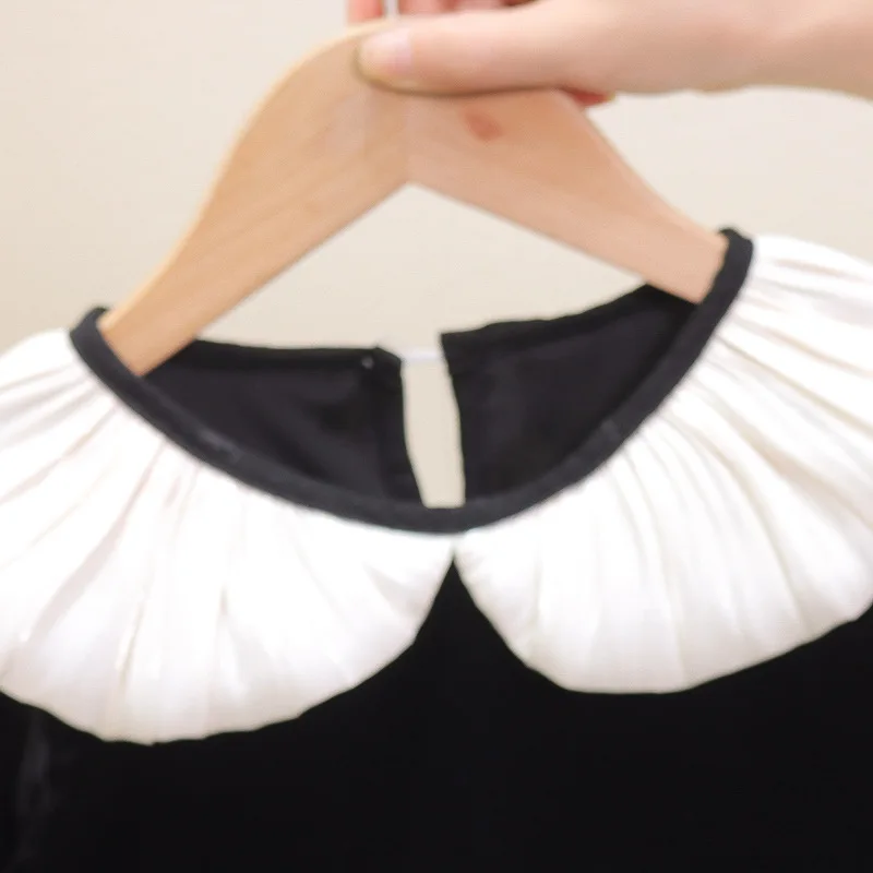 فستان بناتي للربيع والخريف للأطفال عالي الجودة بعمر سنة واحدة فستان للاحتفال تنورة على الطراز الغربي فتاة صغيرة شبكية Pr #2