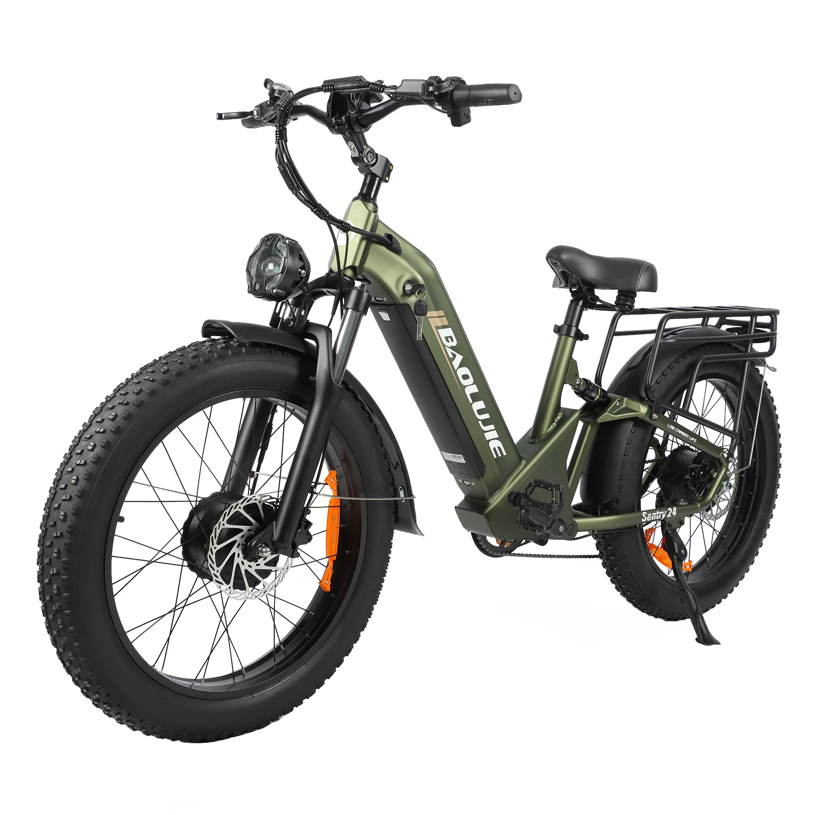 BAOLUJIE 2402 2000W 48V 20AH Off-road Mountain for Woman Ebike 24 Inch Fat Tire 35MPH Electric Bike for Adults【1 Year Warranty】