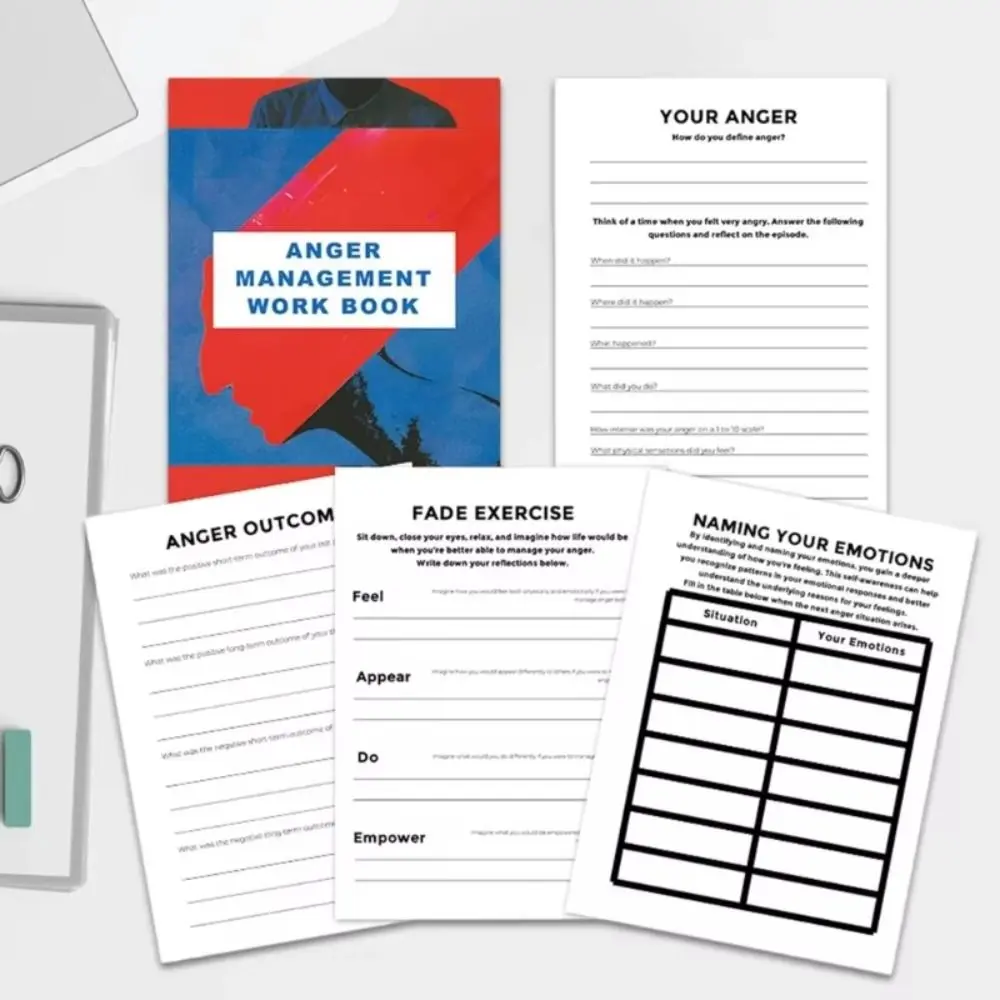 Coated Paper Anger Control Journal Control Your Emotion Practical Anger Management Worksheets Planning Tool Feeling Management
