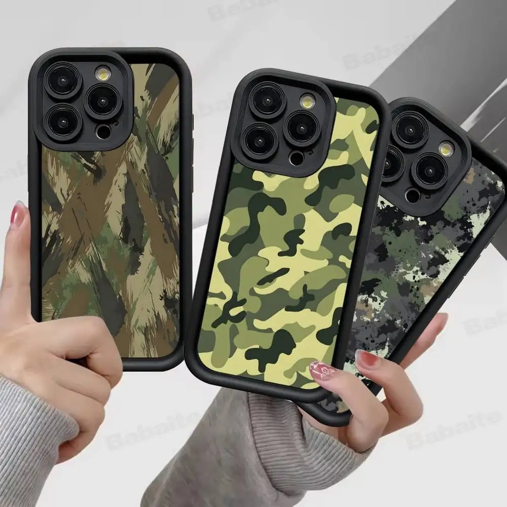 Camouflage Camo Military Army Phone Case For IPhone 16 15 14 Plus 13 12 11 17 Pro Max Pro Soft Cover