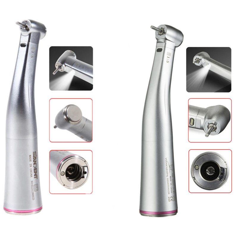 

NSK Style Dental 1:5 LED Fiber Optic Contra Angle High Speed Mini / Standard Head Electric Handpiece