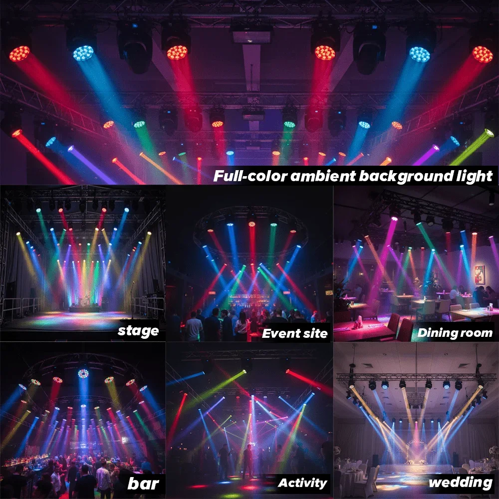 DJ Strobe Light Stage Par Light LED Stage Light With 36 LEDs 7-Colour RGB Party Lights Remote-Controlled For Stage Decor Lamp