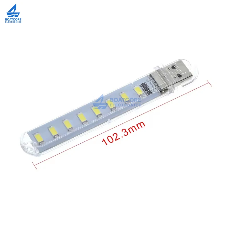 1PCS Mini Tragbare USB Nachtlicht 5V 8LEDs 5730 SMD Buch Lichter Weiße Farbe Für PC Laptops computer Mobile Power Camping Lampe