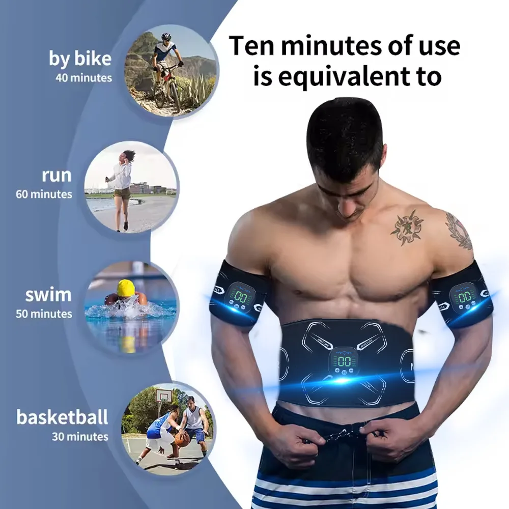 

Smart Slim Belt - EMS Massager for Stomach Thigh Arm - Portable Wireless Vibration Fitness Equipment