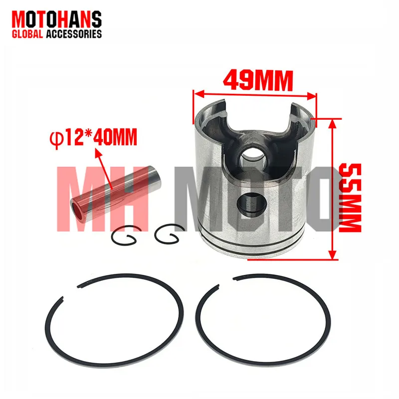 49MM BORE CYLINDER KIT FOR 50CC PEUGEOT PGT XP6 50 ENDURO 08-11 XP5 50 ENDURO 08-12 XP6 50 06-27 5