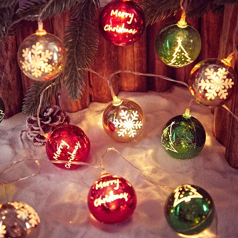 10 Led Kerstverlichting String Batterij Werkende Multicolor Globe 1.5M Lichtslingers Voor Kerst Helloween Kamer Decoraties