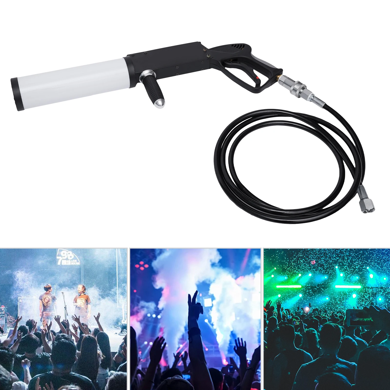 CO₂ Handheld Fog Machine with 3M Hose DJ Smoke Effects Equipment Fog Spray Cannon Machine For DJ Disco Party Bar Club