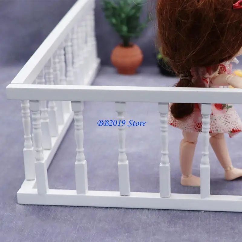 

Q0KB Dollhouse Mini Furniture Balcony Handrail Micro Scene Model Modern Fence